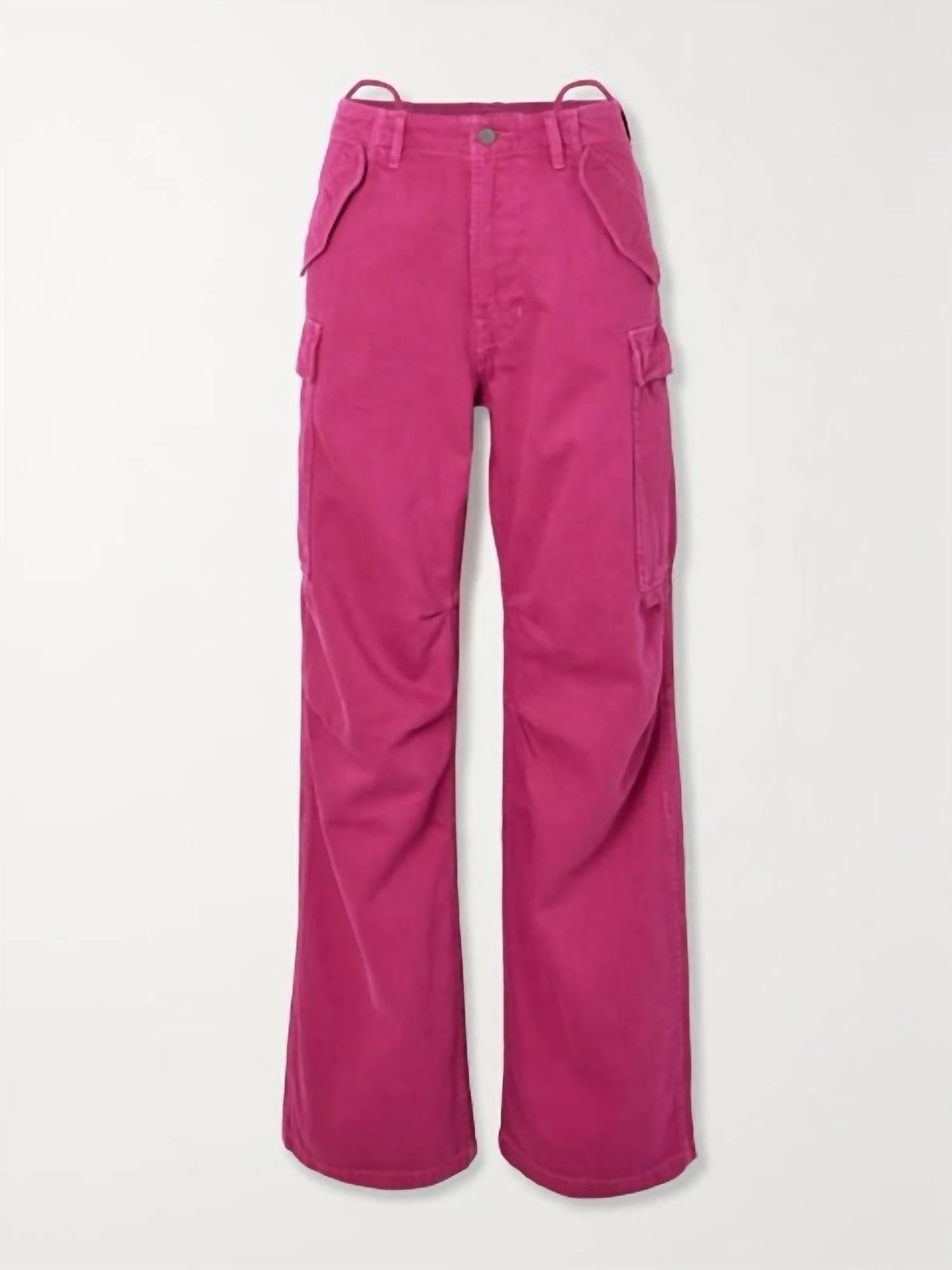 DENIMIST High Rise Boyfriend Cargo Jeans in pink - women's jeans - view 4