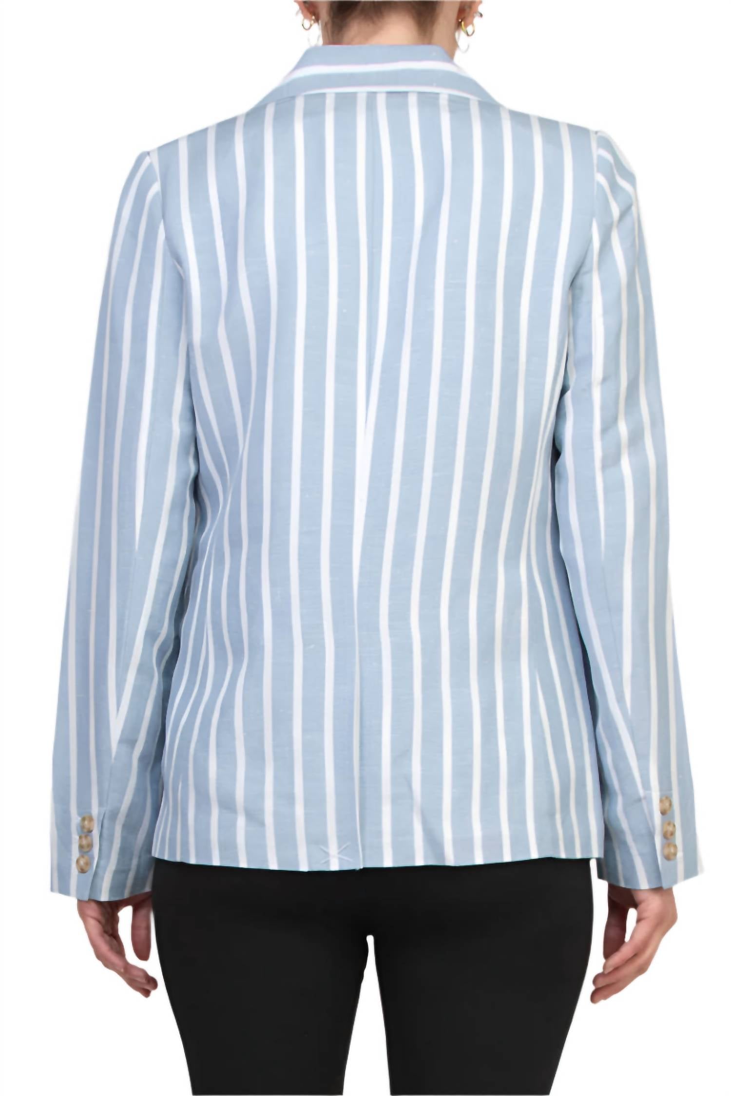 Philosophy - Women's Notched Collar Long Sleeve Linen Cotton Blend Blazer