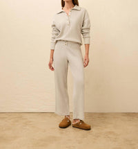 Faherty Women's Apres Waffle Pant in light heather grey - women's pants - alternate view