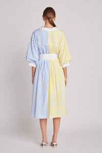 English Factory - Blouson Sleeve Stripe Shirt Midi Dress