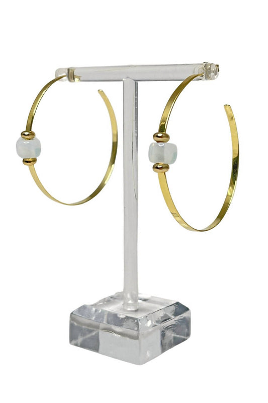 Lucky Star Jewels - Women's Caroline Gemstone Hoop Earrings