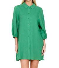 Dolce Cabo - Linen Exaggerated Sleeve Mini Dress