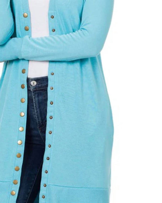 Zenana - Full Sleeve Long Snap Cardigan