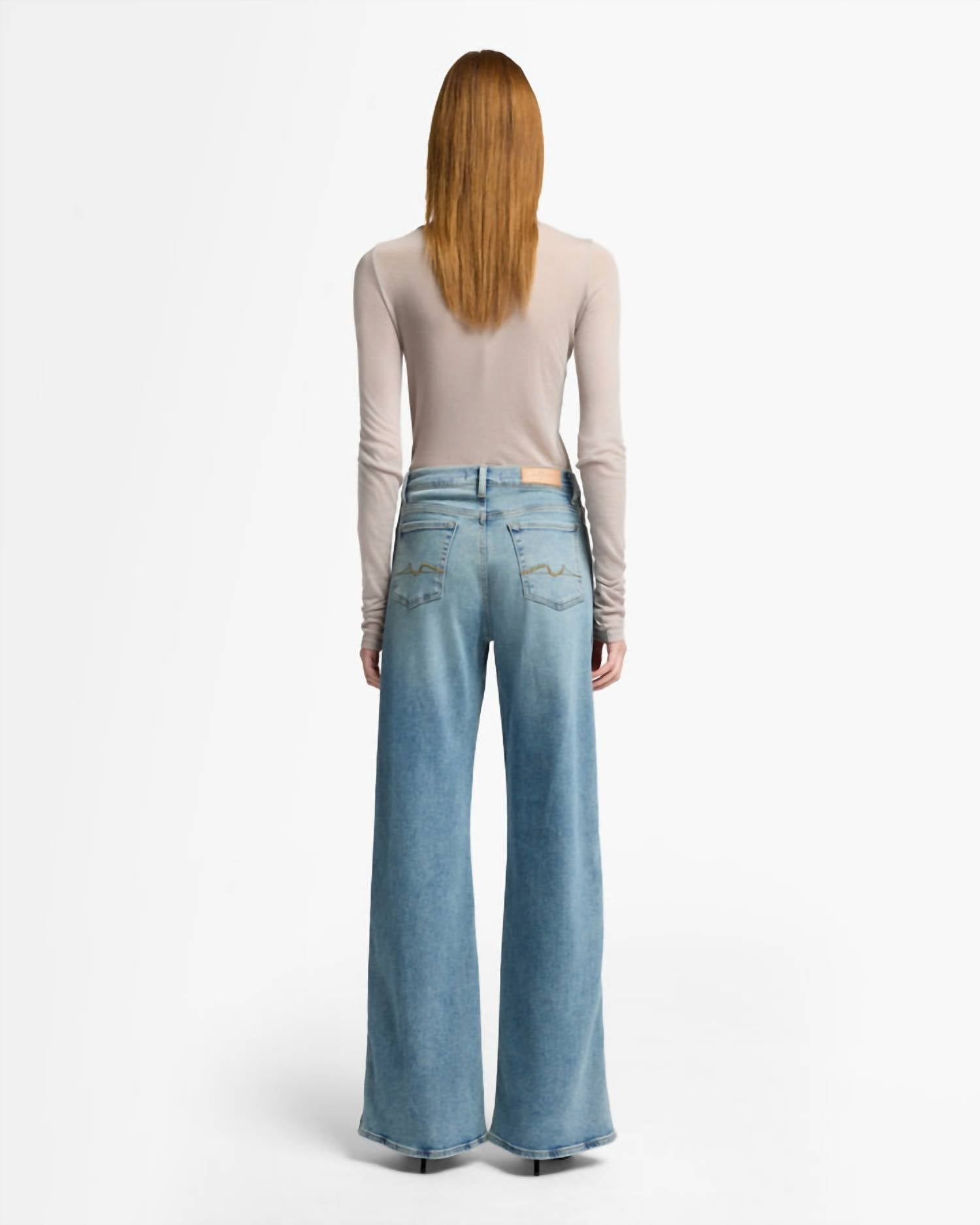 7 For All Mankind Lotta High Waist Wide Leg Jeans in amuse me - women's jeans - alternate view