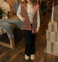 Mono B - Women's Alpine Fleece Zip Up Hooded Vest