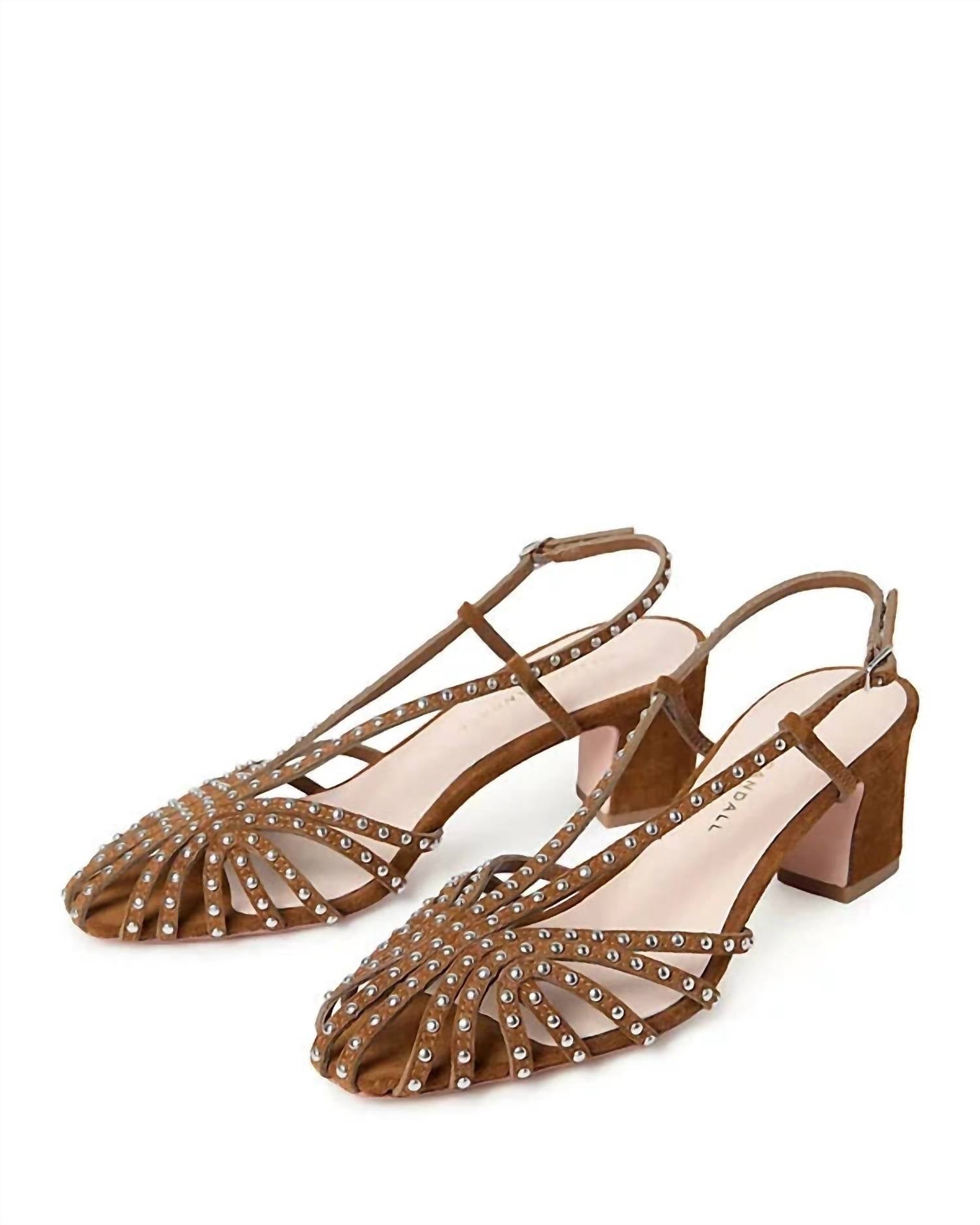 Loeffler Randall Women's Priscilla Lattice Heeled Slingback Sandals in cacao silver - women's sandal - view 5