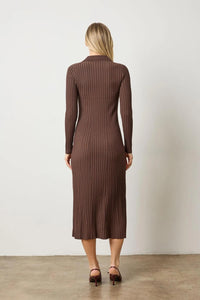 Lilla P - Long Sleeve Rib Henley Midi Dress