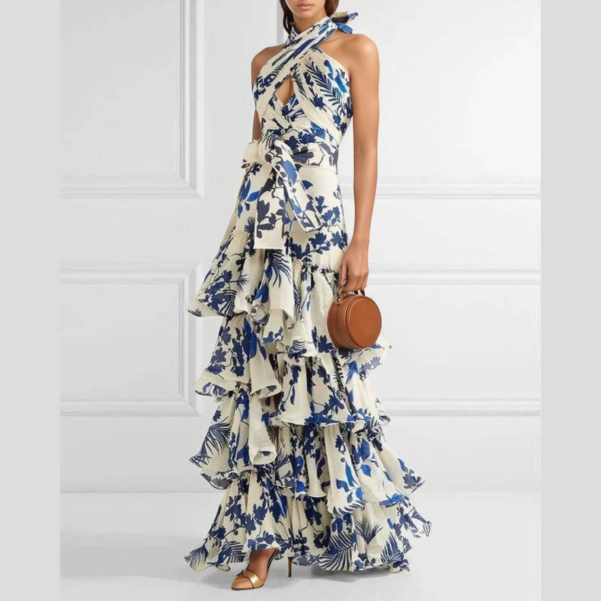 Sanyao Fashion - Bohemian Tie-Strap Printed Dress