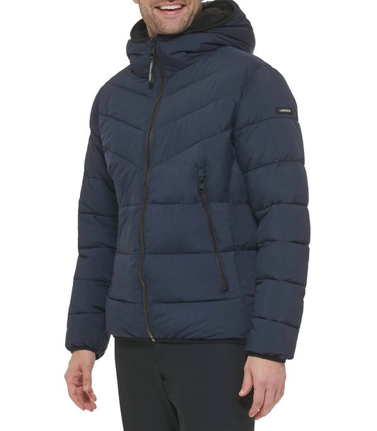 Calvin Klein - Chevron Sherpa Lined Hood Jacket