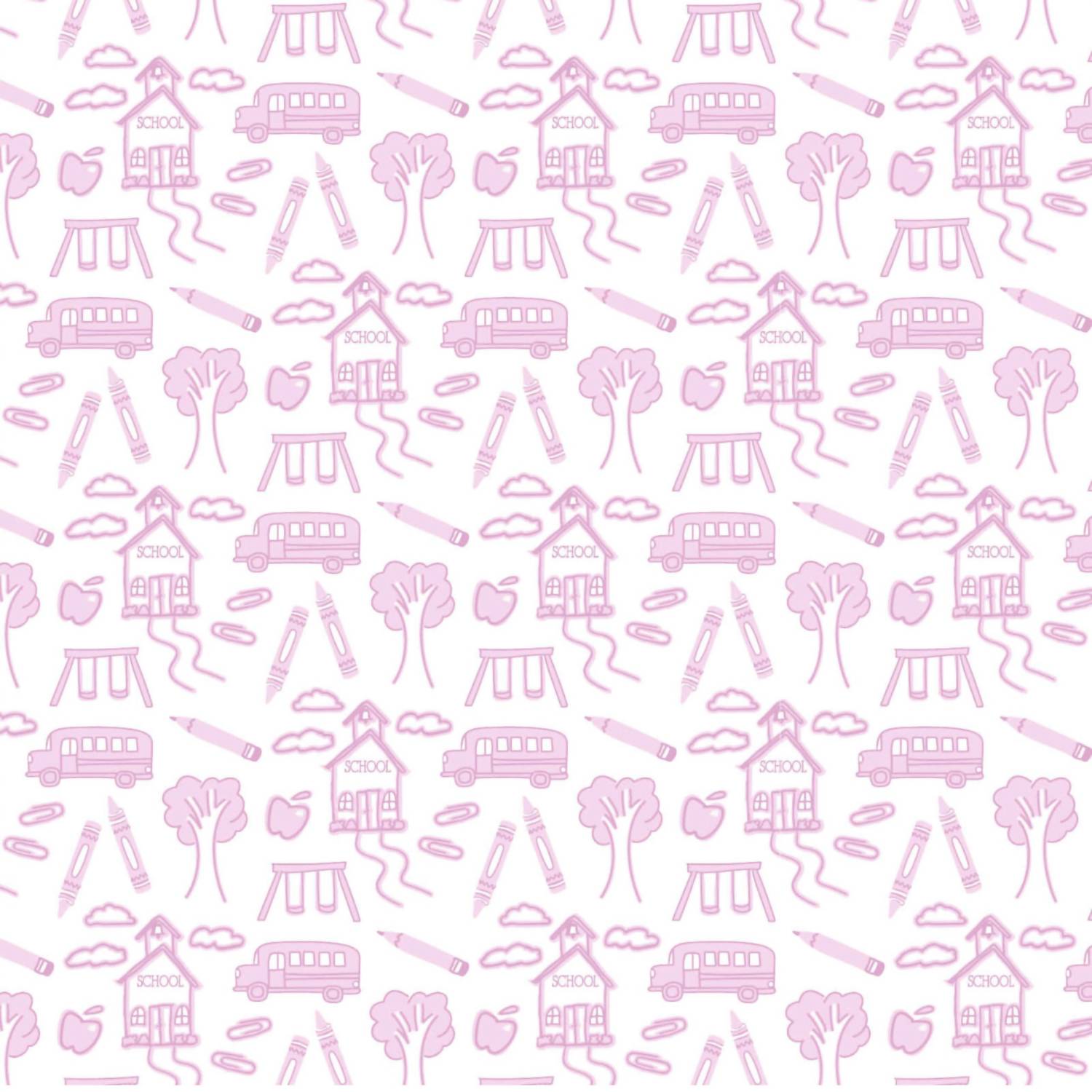 lila + hayes Kids Ava Pajama Set in pink school days - kids' sleepwear - detail view