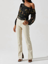 Astr - Reign Sheer Puff Sleeve Top