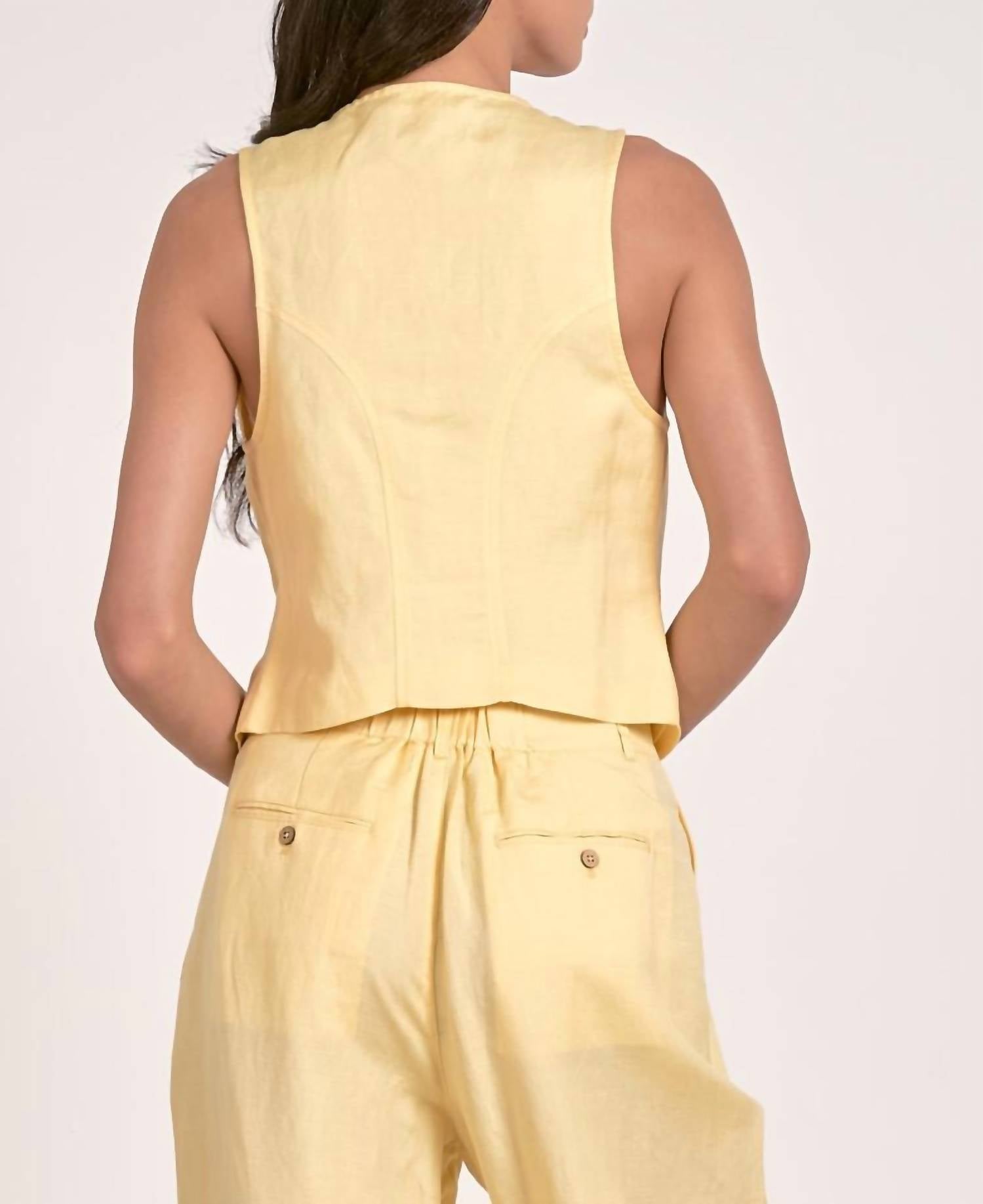 ELAN Lizzy Vest in vanilla - women's tank top - alternate view