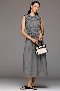 Raisonnel - Gingham Sleeveless Smocked Maxi Dress