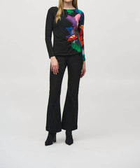 Joseph Ribkoff - Brushstroke Print Ruched Top