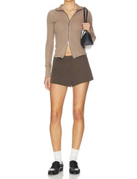 Free People Brunch Girl Zip Up Cardigan in dusted cocoa - women's cardigan - view 4