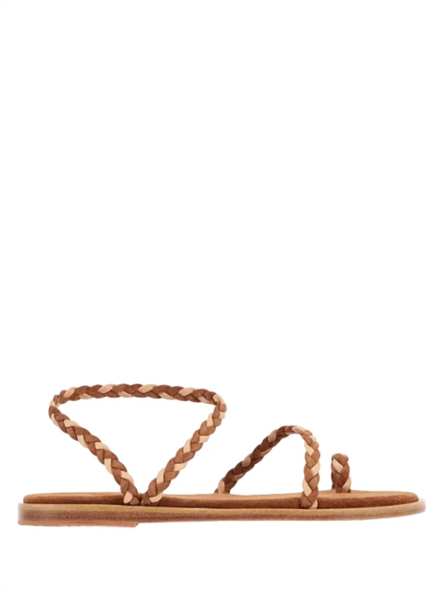 ANCIENT GREEK SANDALS Women's Elevated Eleftheria Braided Sandals in rust 1 - women's sandal