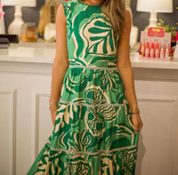 adelyn rae Alva Leaf Midi Dress in amazon green - women's dress - view 4