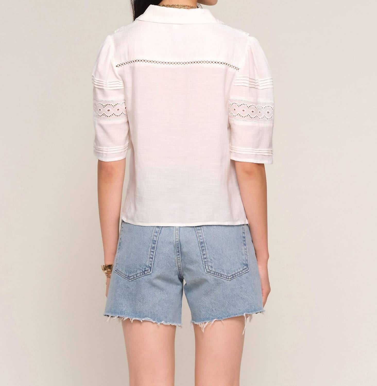 heartloom Carmen top in white - women's blouse - alternate view