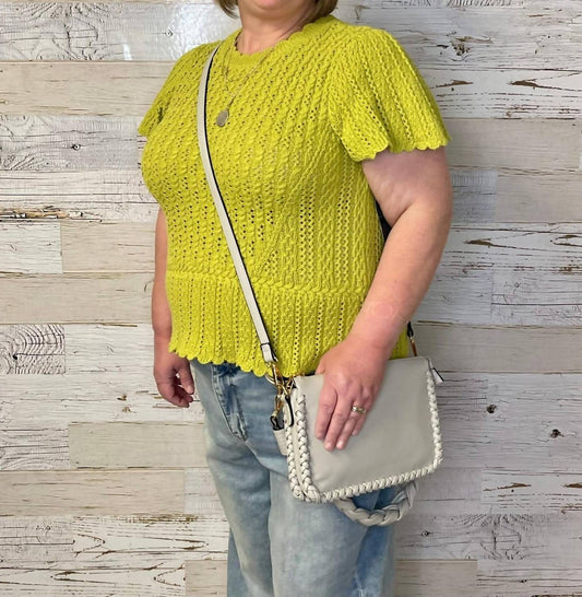 Democracy - Women's Peplum Crochet Sweater Top