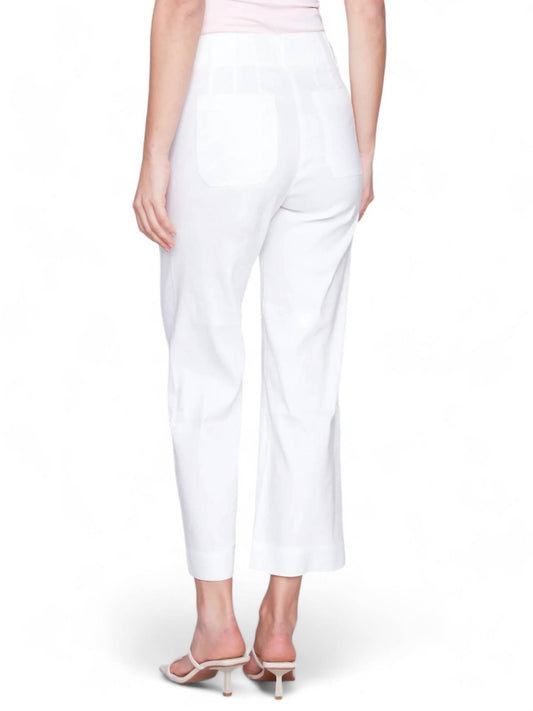 Charlie B - CROPPED LINEN BLEND STRAIGHT LEG PANT