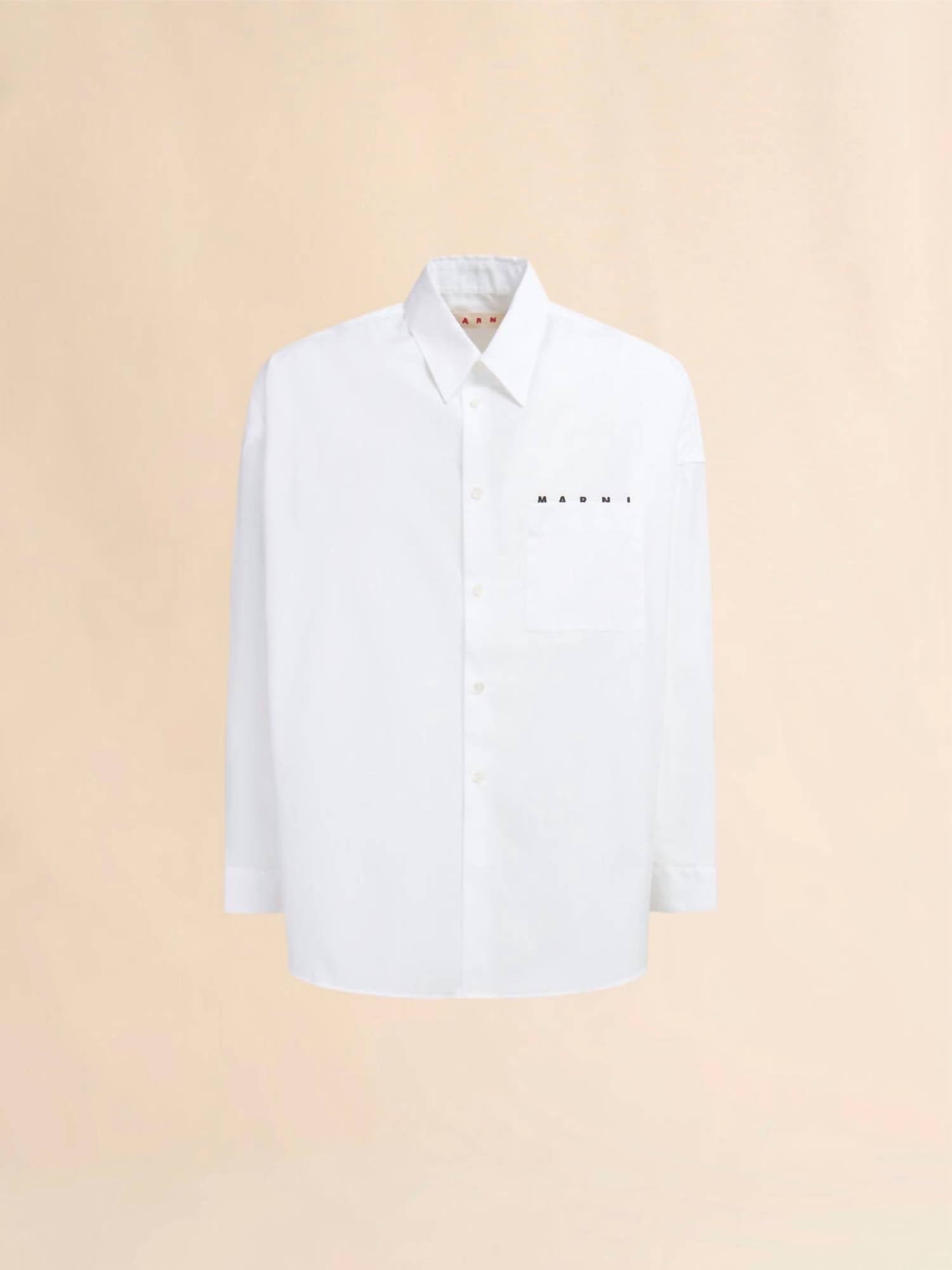 Marni - Poplin Shirt with Peeping Logo
