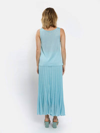 Maison Lurex Women's Gala Lurex Tank Top in aqua - women's tank top - view 4