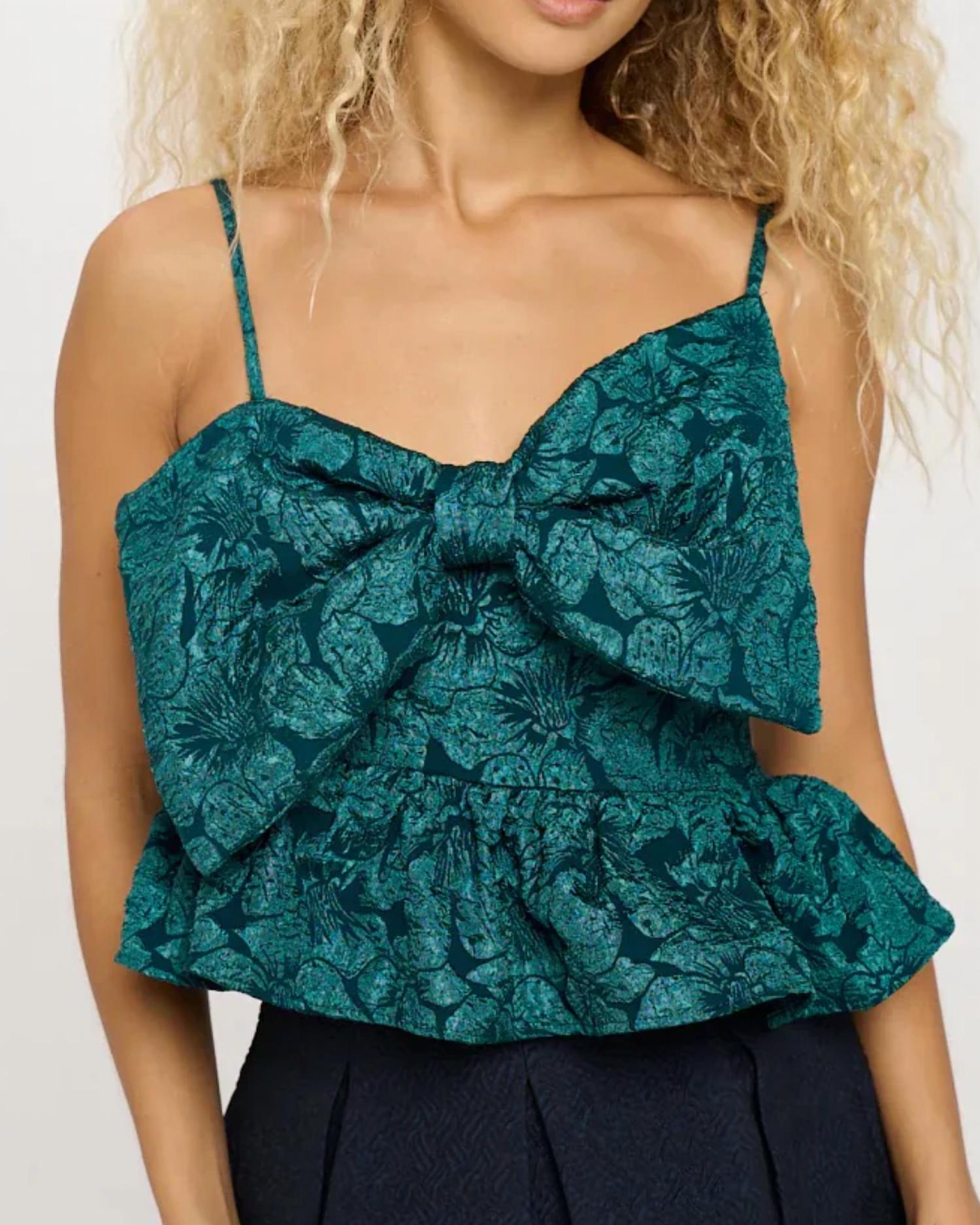 Meet Me In Santorini - Jacquard Bow Top