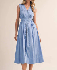 &Merci - Cotton Zipper Front Midi Dress