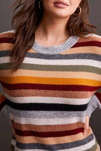 Tribal - Long Sleeve Crew Neck Stripe Sweater