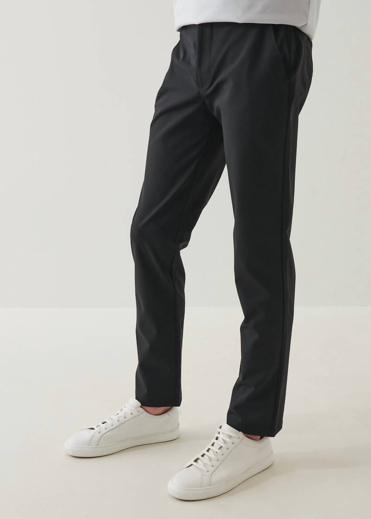 Patrick Assaraf Nucleo Stretch Chino Pants in black - men's pants - alternate view