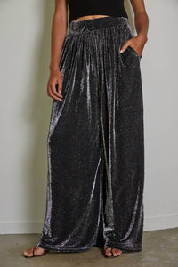 By Together - Knit Nylon Polyester Lurex Wide Leg Pants