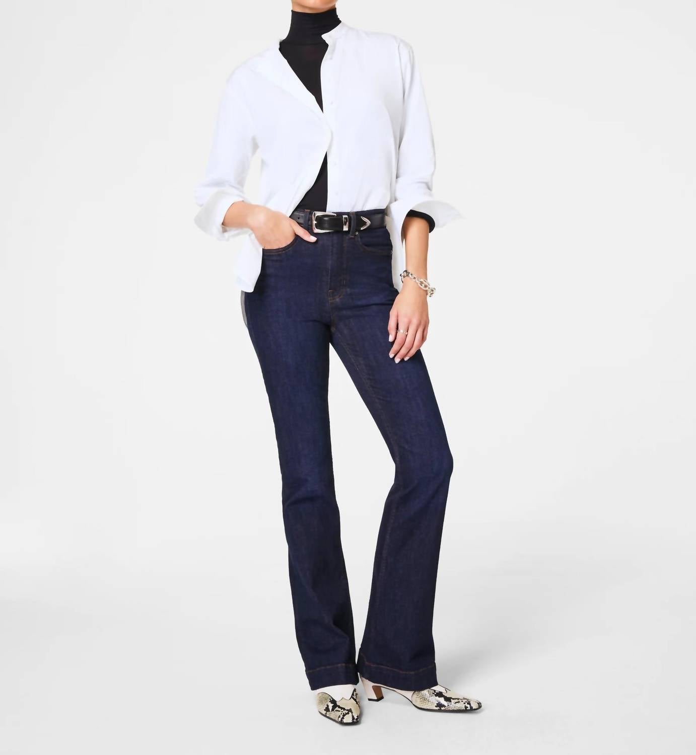 Spanx - High-rise Sculpting Flare Jeans With Tummy Control