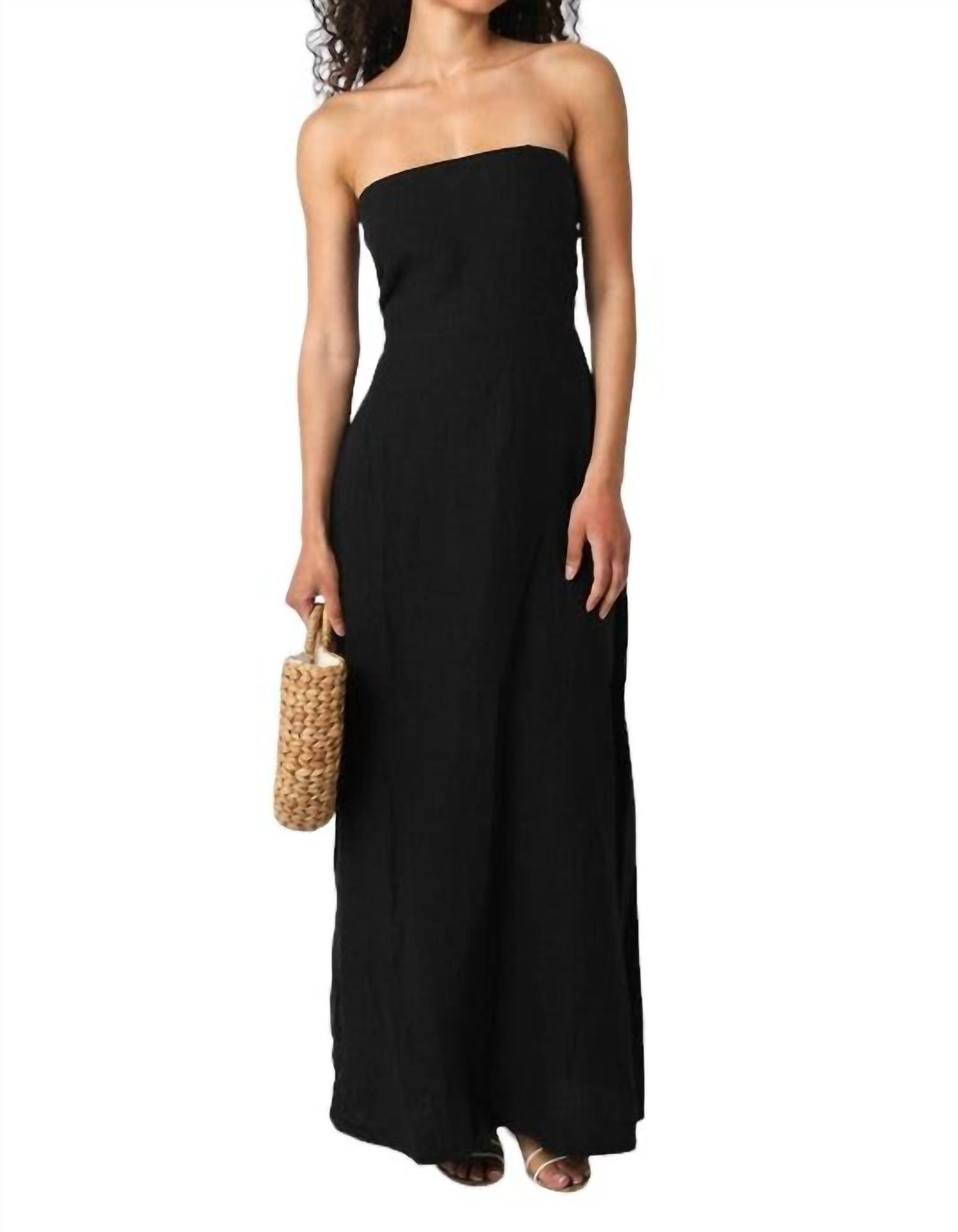 Olivaceous - Strapless Maxi Dress