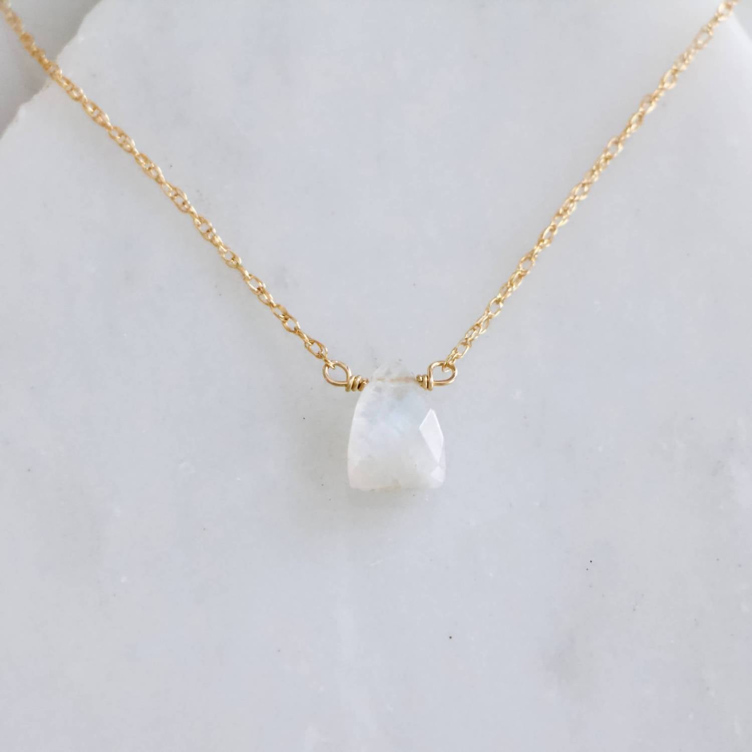 Mesa Blue - Women's Faceted Moonstone Necklace
