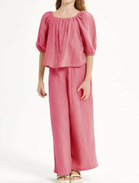 Good Girl - Girls Balloon Sleeve Linen Top