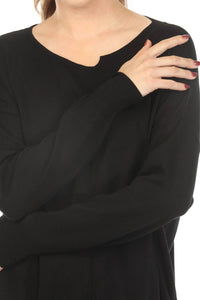 Planet By Lauren G. - Cut-out Boat Neck Sweater Top