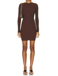 Eterne - Long Sleeve Crewneck Mini Dress