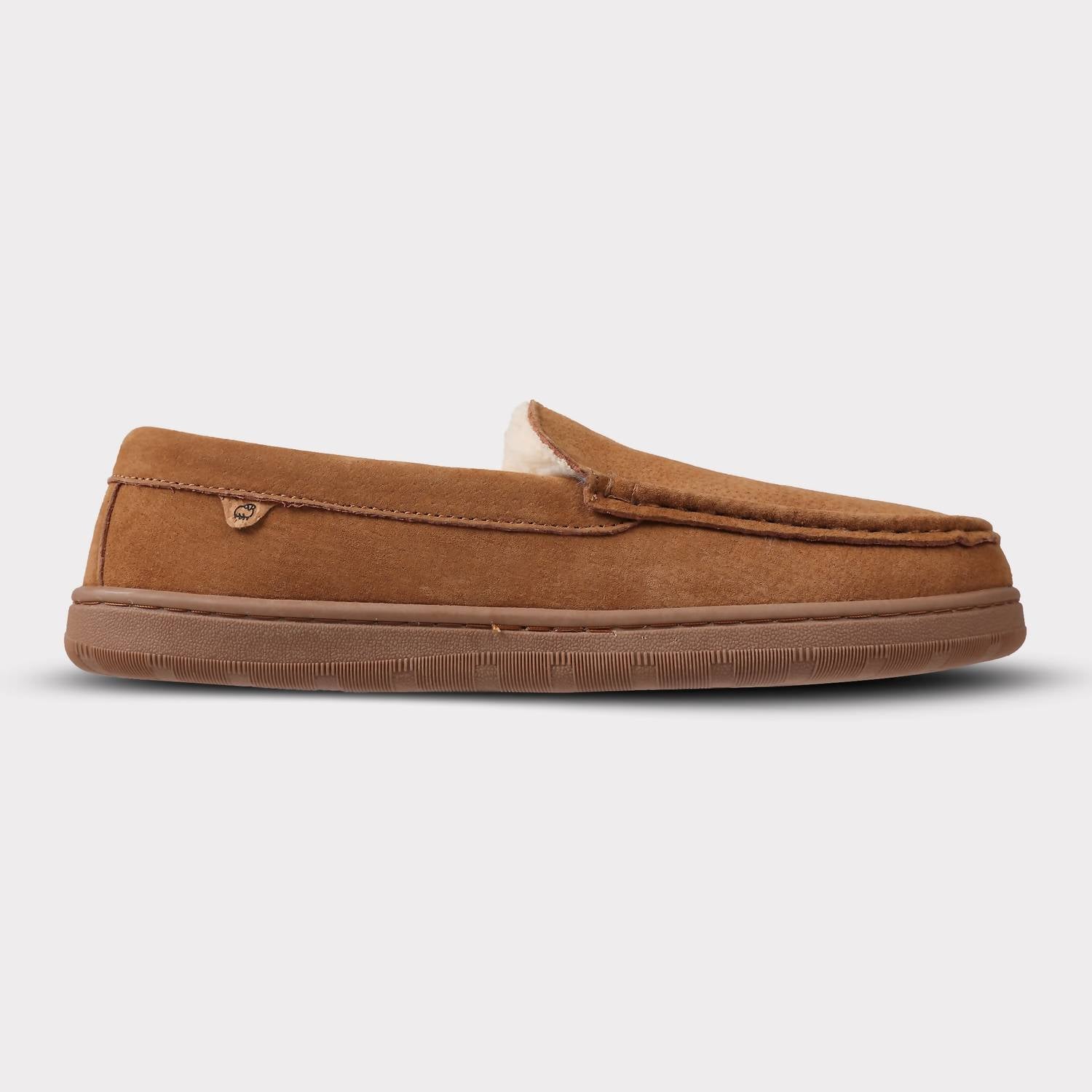Lamo Men's Harrison Wide Slip-on Moccasin in chestnut - men's loafer