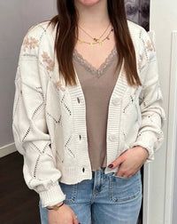Dex - Garden Whisper Pointelle Cardigan
