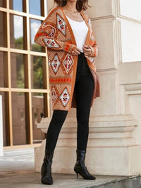 Little Daisy Closet - Aztec Geometric Knit Open Front Cardigan