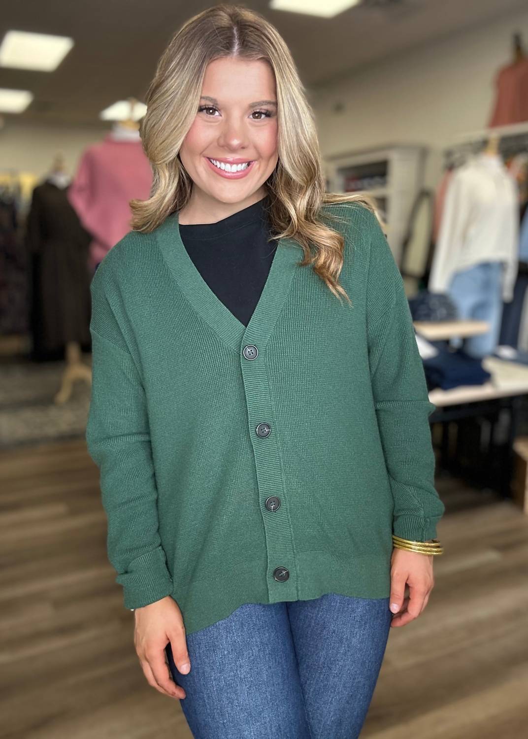 Zenana - V-neck Button Cardigan