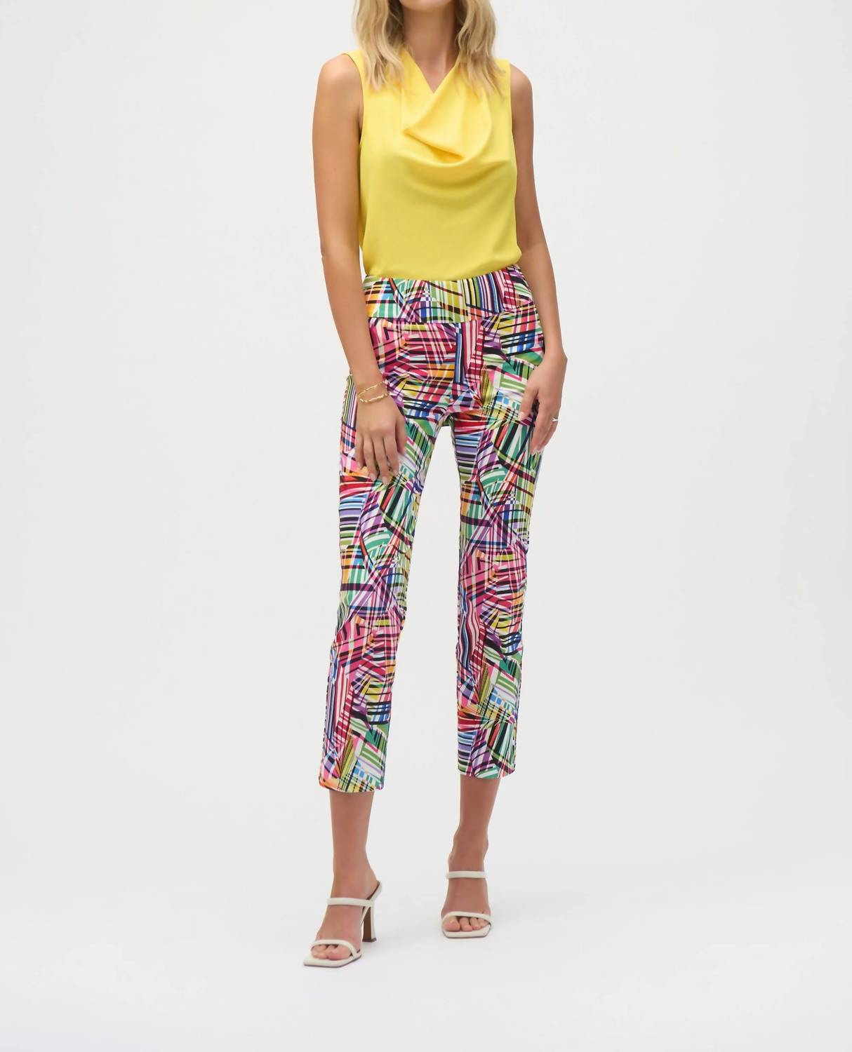 Joseph Ribkoff - Printed Pull On Straight Cropped Pants