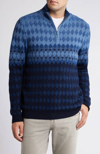 Tommy Bahama - Ombre Argyle Half Zip Sweater