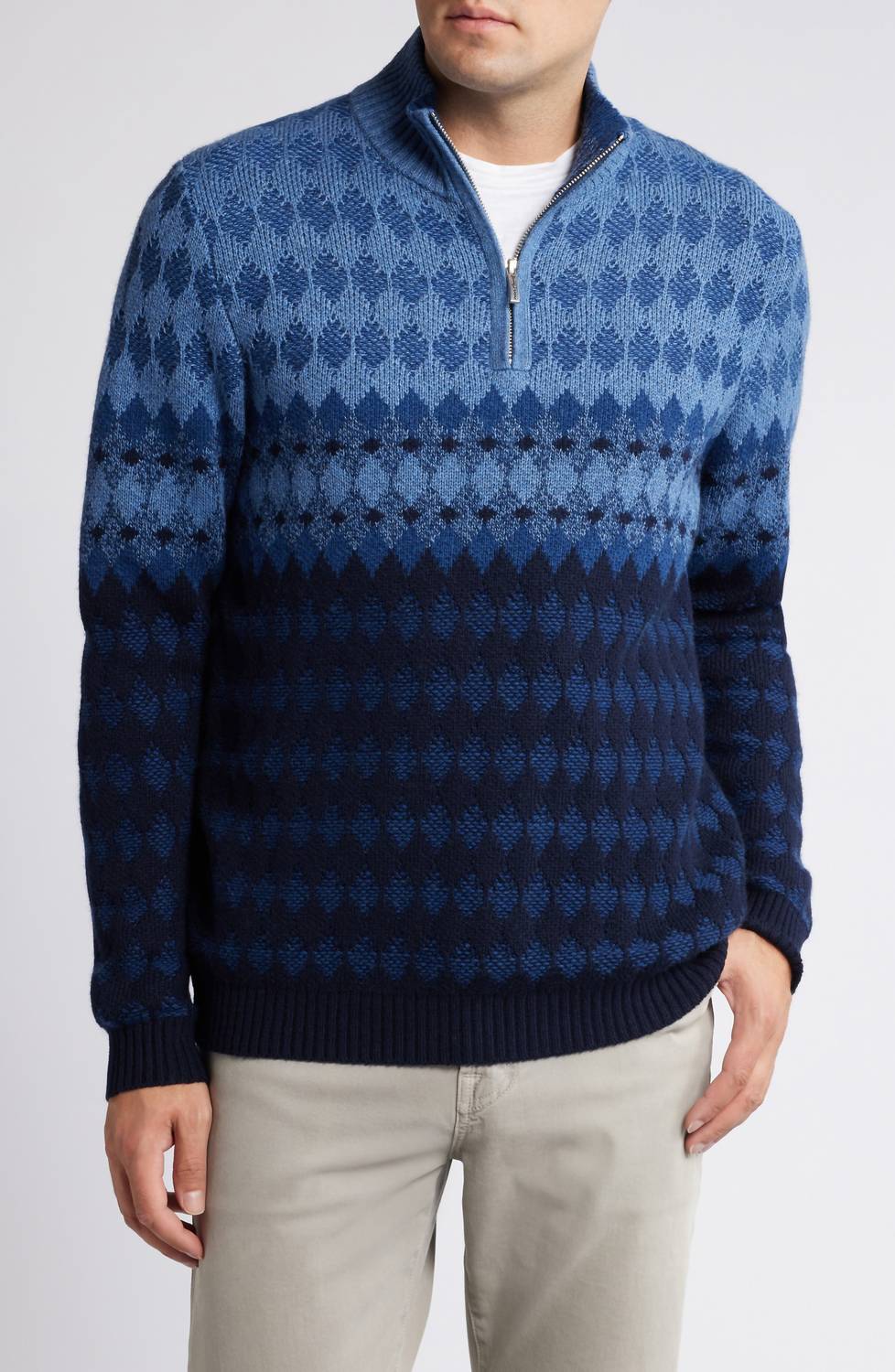 Tommy Bahama - Ombre Argyle Half Zip Sweater