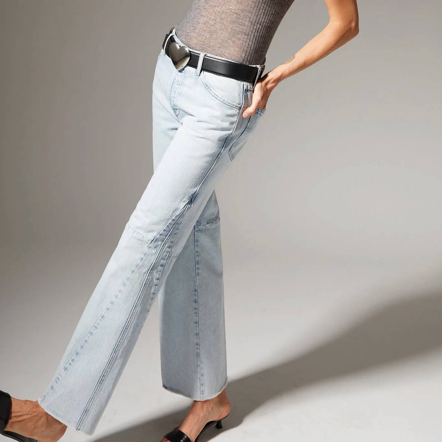Sprwmn - Farah 5 Pocket Patch Flare Jeans