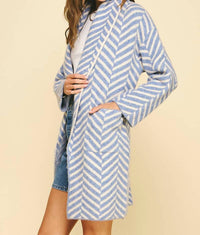 Pinch - Diagonal Stripe Pattern Cardigan
