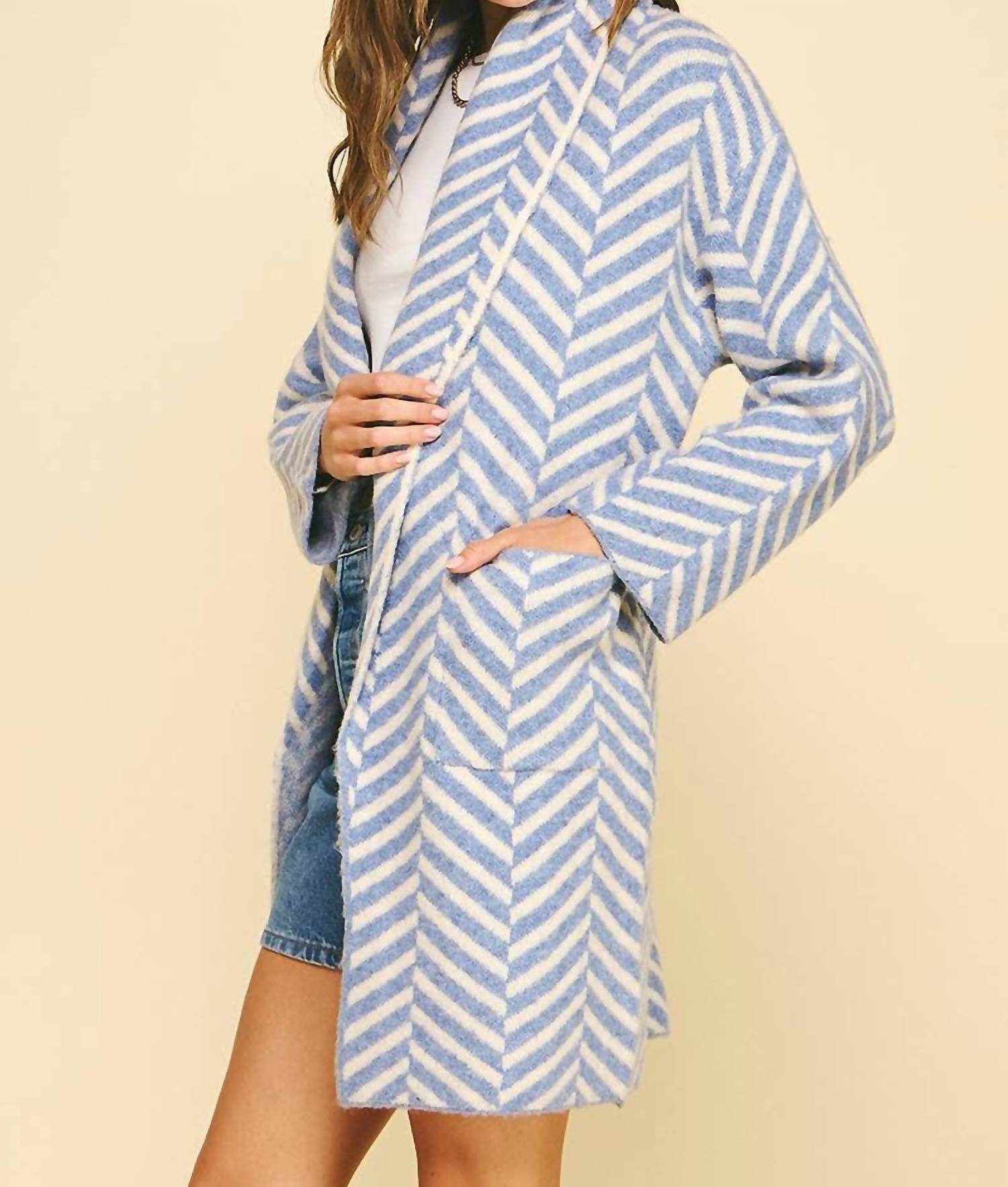 Pinch - Diagonal Stripe Pattern Cardigan
