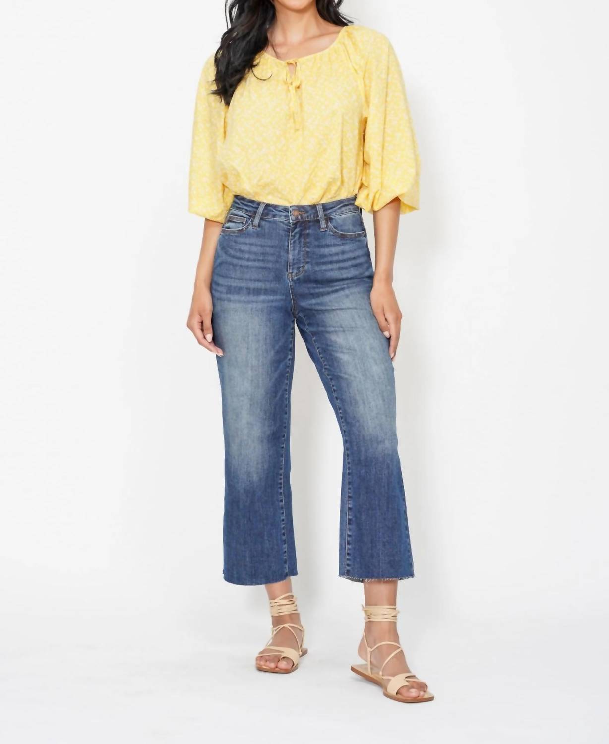 Judy Blue - Women's Kimi Crop Wide Leg Jeans