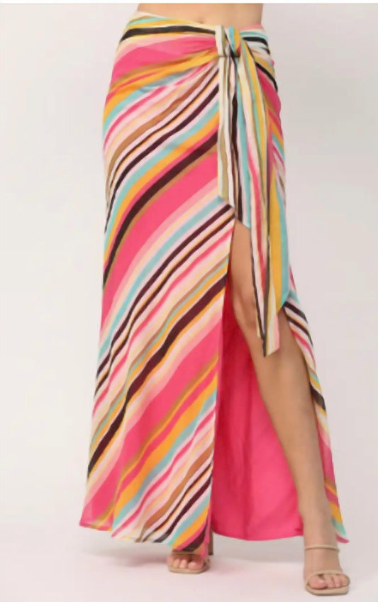 Fate - Multi Stripe Midi Skirt