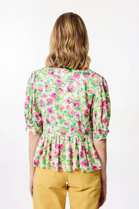 Manoush - Rose Print Peplum Blouse